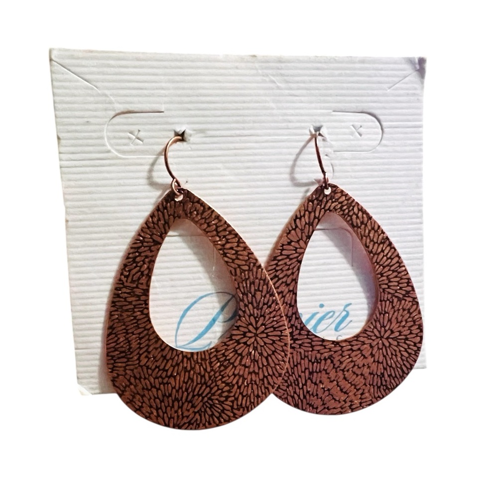Elegant Copper Tone Teardrop Earrings